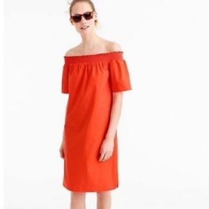 Orange/red off shoulder J.Crew cotton dress size 4